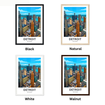 Detroit Travel Poster - Beautiful Skyscraper