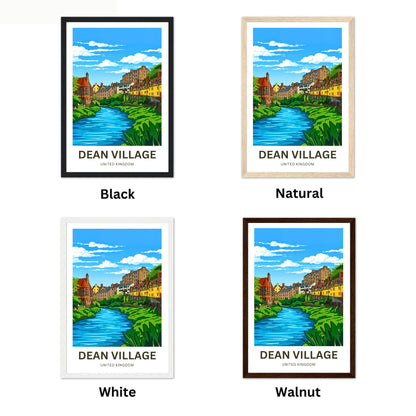 Dean Village Travel Poster - Serene River