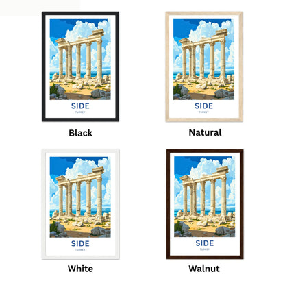 Side, Turkey Travel Poster - Gateway to the Mediterranean