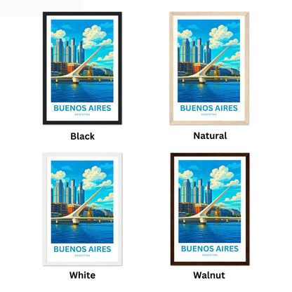 Buenos Aires Travel Poster - Puente de la Mujer