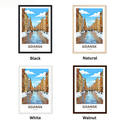 Gdańsk  Travel Poster - Long Winter Street Wanderings