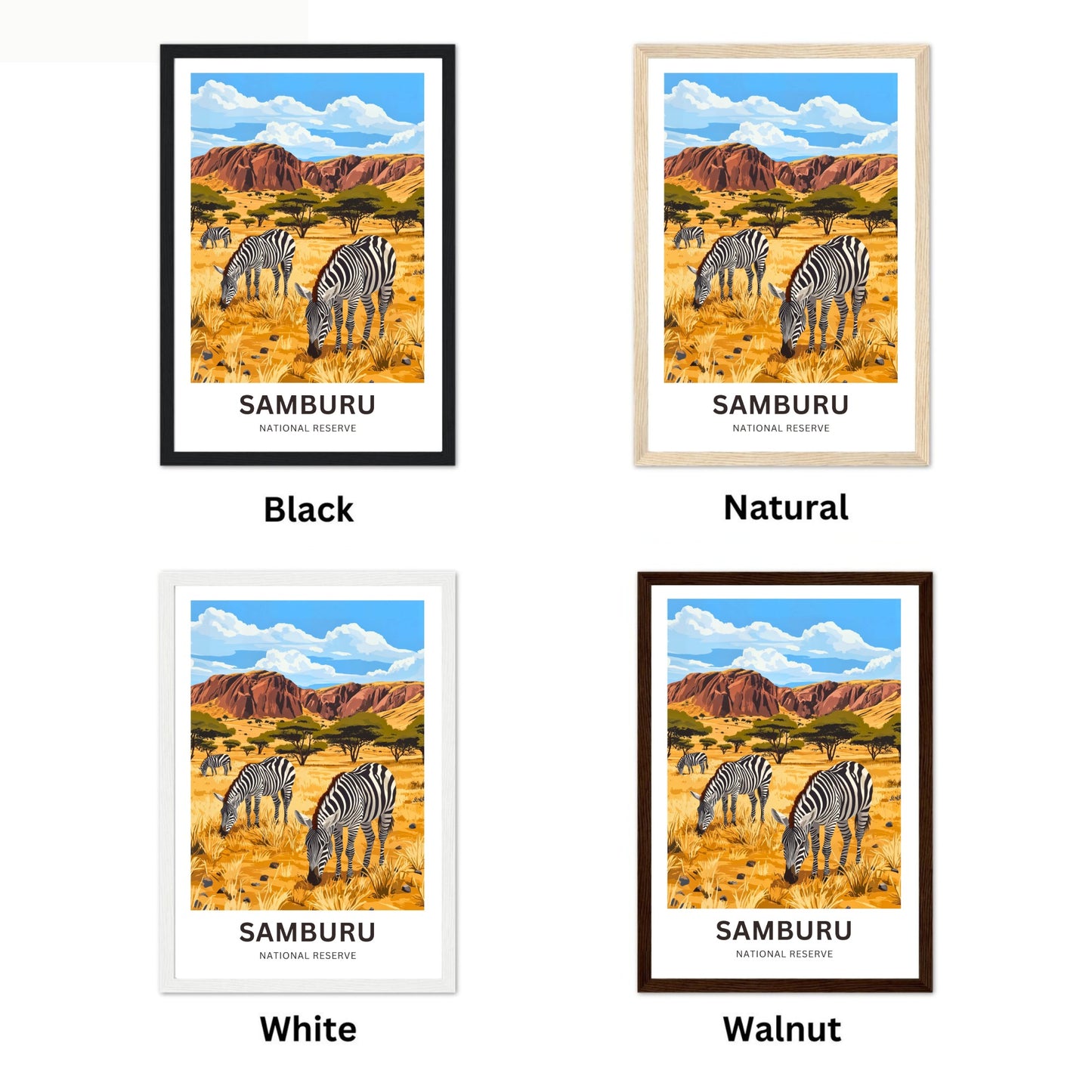 Samburu National Reserve Travel Poster - The Wild Life of Kenya