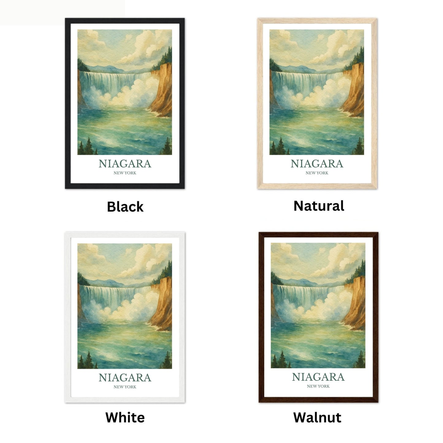 Niagara Falls, Watercolor design poster, United States Print, Niagara Falls Wall Art