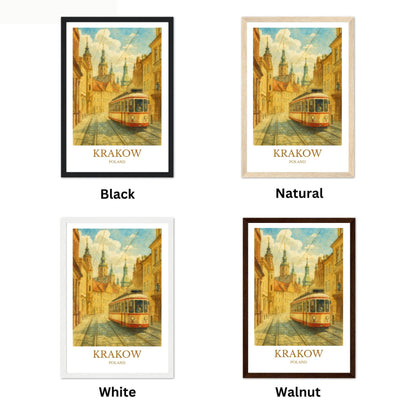 Kraków, Watercolor design poster, Poland Print, Kraków Wall Art