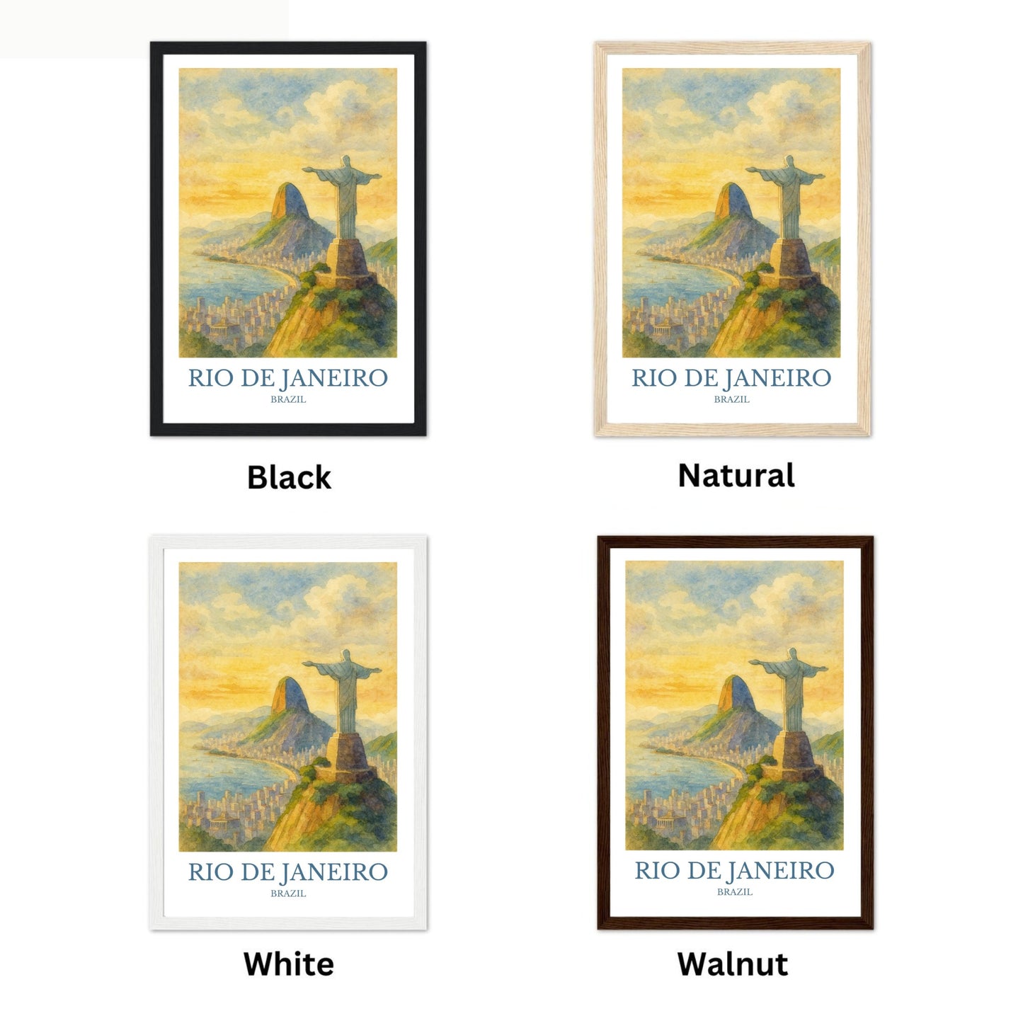 Rio de Janeiro, Watercolor design poster, Brazil Print, Rio de Janeiro Wall Art