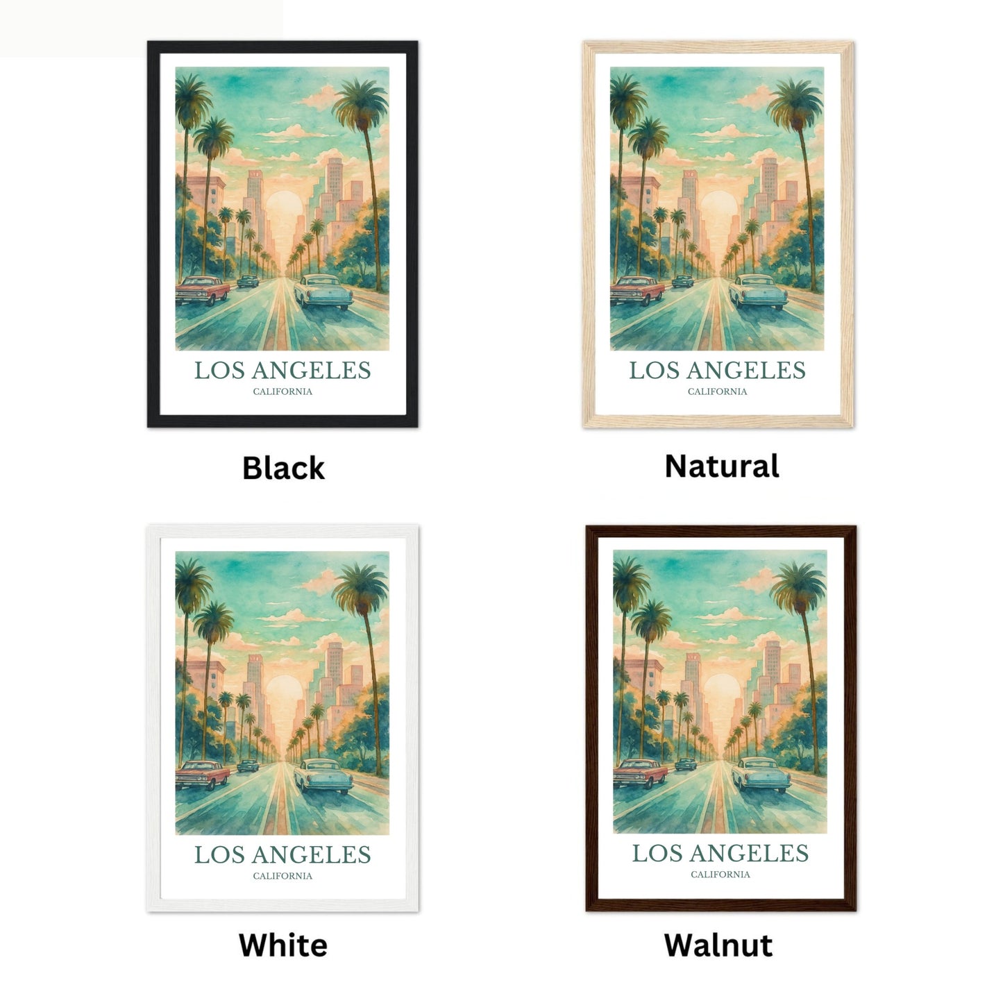 Los Angeles, Watercolor design poster, California Print, Los Angeles Wall Art