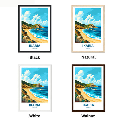 Ikaria Beach Travel Poster  - Sunlit Horizon