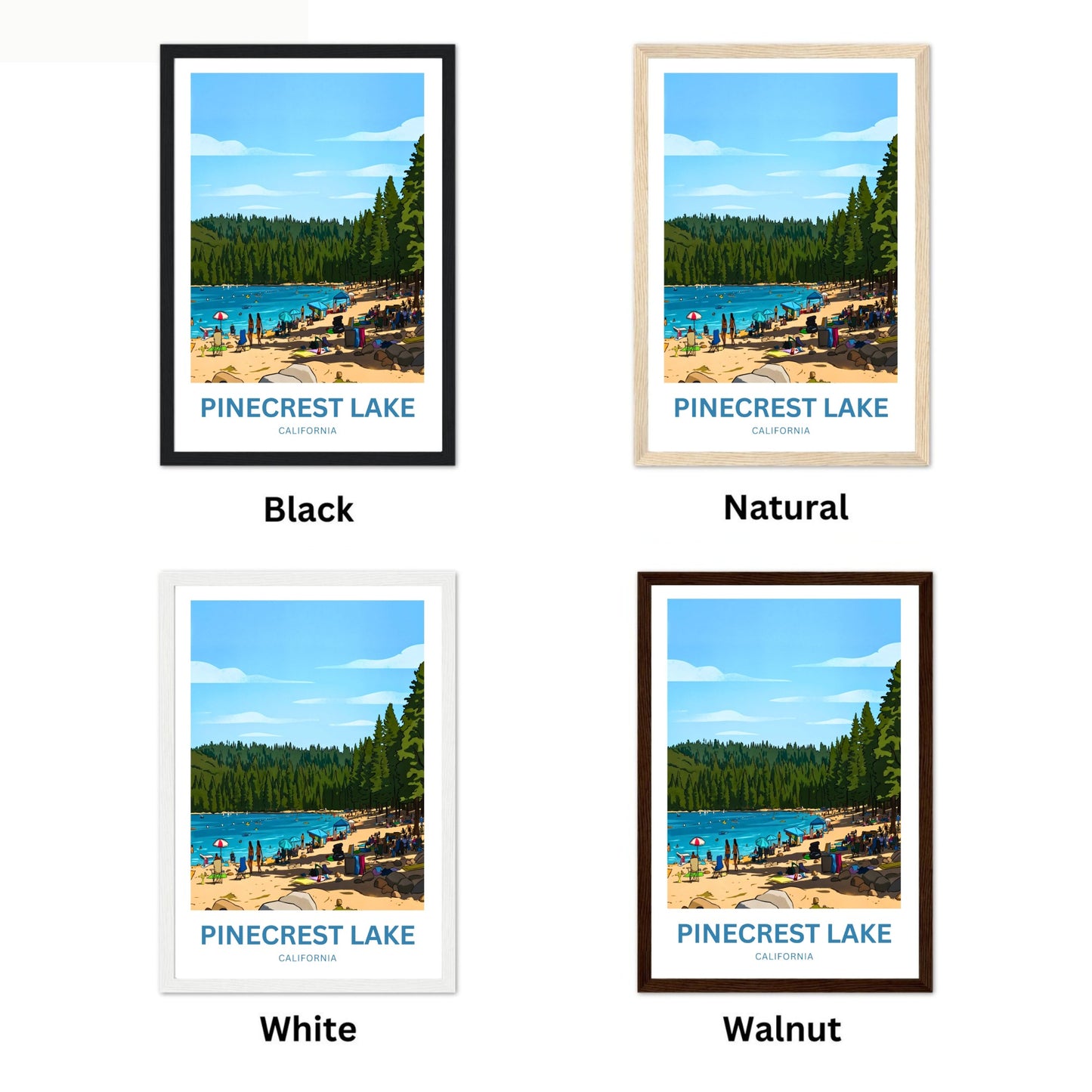 Pinecrest Lake Travel Poster - Summer Glow