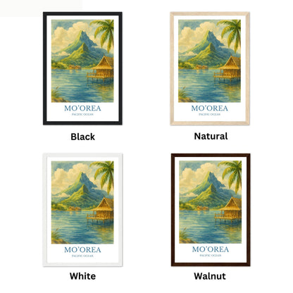 Mo’orea, Watercolor design poster, Pacific Ocean Print, Mo’orea Wall Art