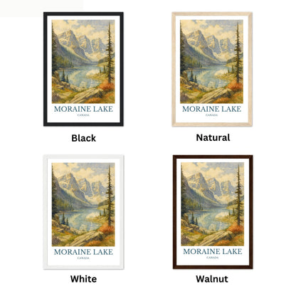 Moraine Lake, Watercolor design poster, Canada Print, Moraine Lake Wall Art