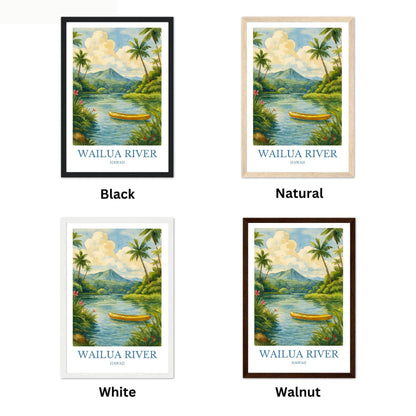 Wailua River, Watercolor design poster, Hawaii Print, Wailua River Wall Art