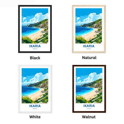 Ikaria Beach Travel Poster  - Greece Golden Sands