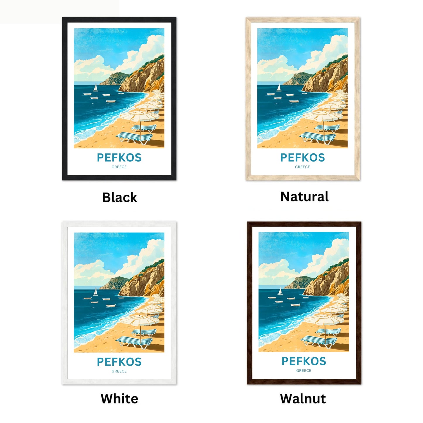 Pefkos Travel Poster - Relaxing Beach View