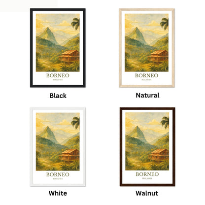 Borneo, Watercolor design poster, Malaysia Print, Borneo Wall Art