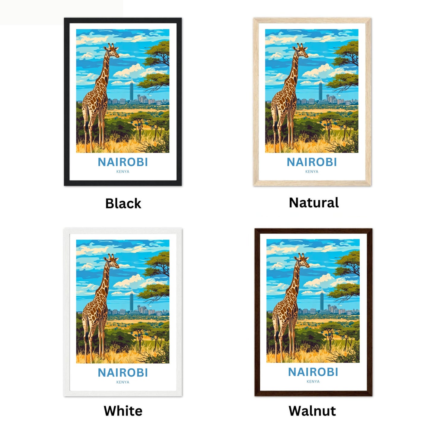 Nairobi Travel Poster - Where Wildlife Meets the Skyline