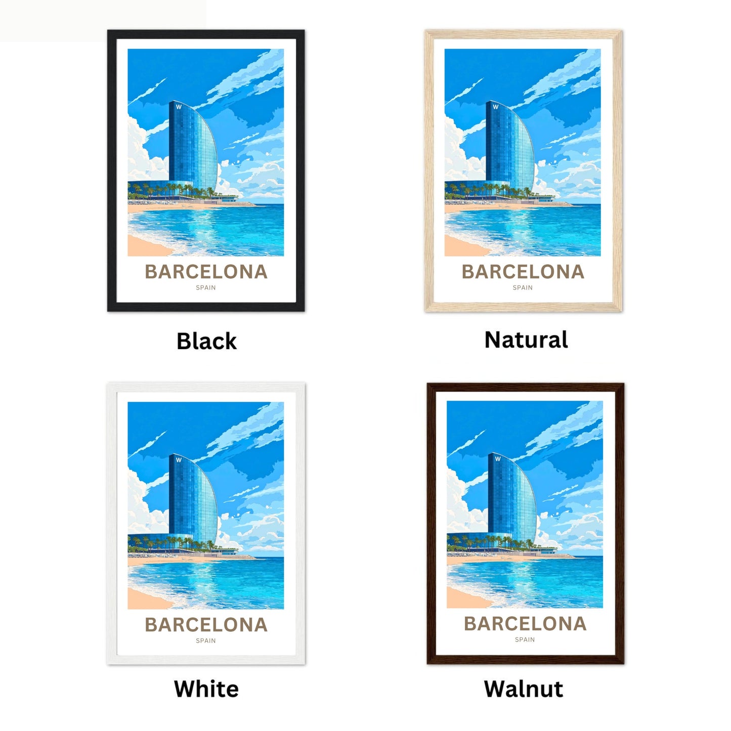 Barcelona Travel Poster  - Icon on the Mediterranean