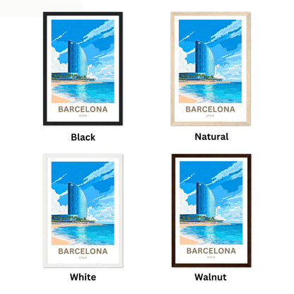 Barcelona Travel Poster  - Icon on the Mediterranean