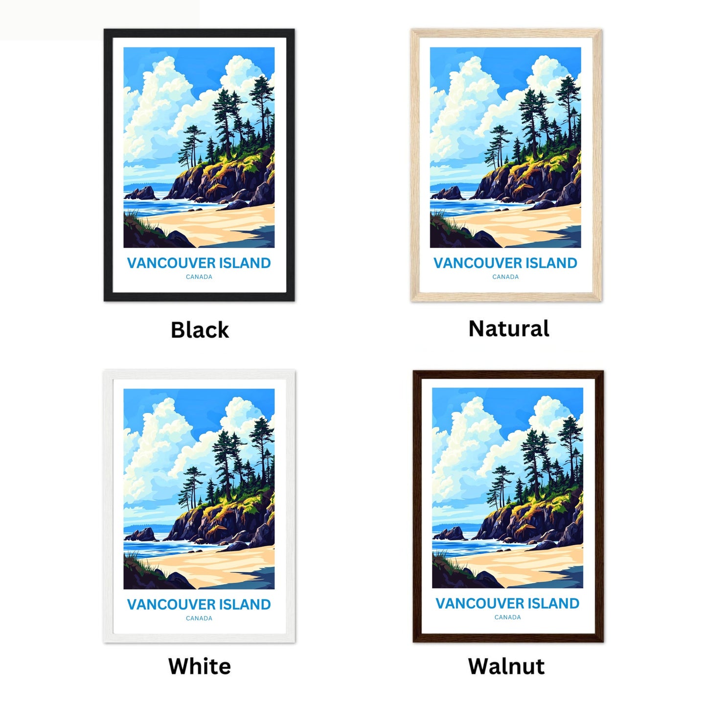 Vancouver Island Travel Poster - Whispering Pines by the Sea