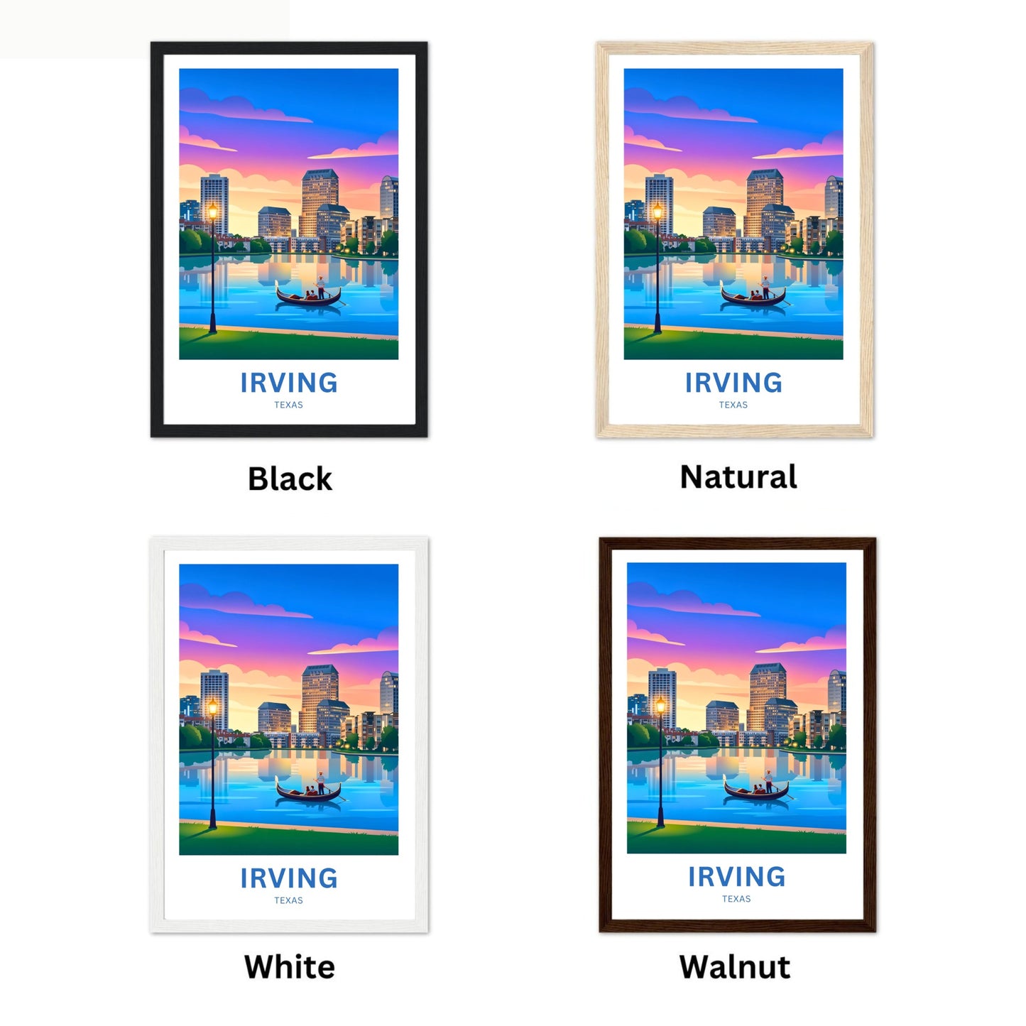 Las Colinas Irving, Texas Travel Poster - Lake Carolyn