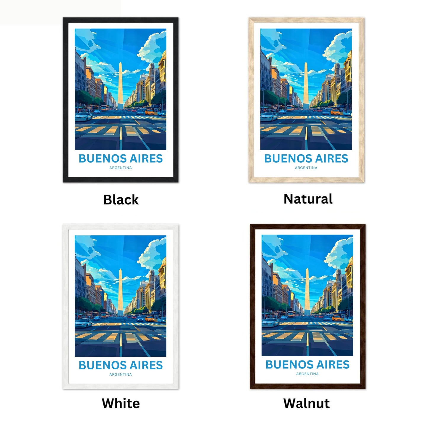 Buenos Aires Travel Poster - Timeless and Alive Street of Argentina