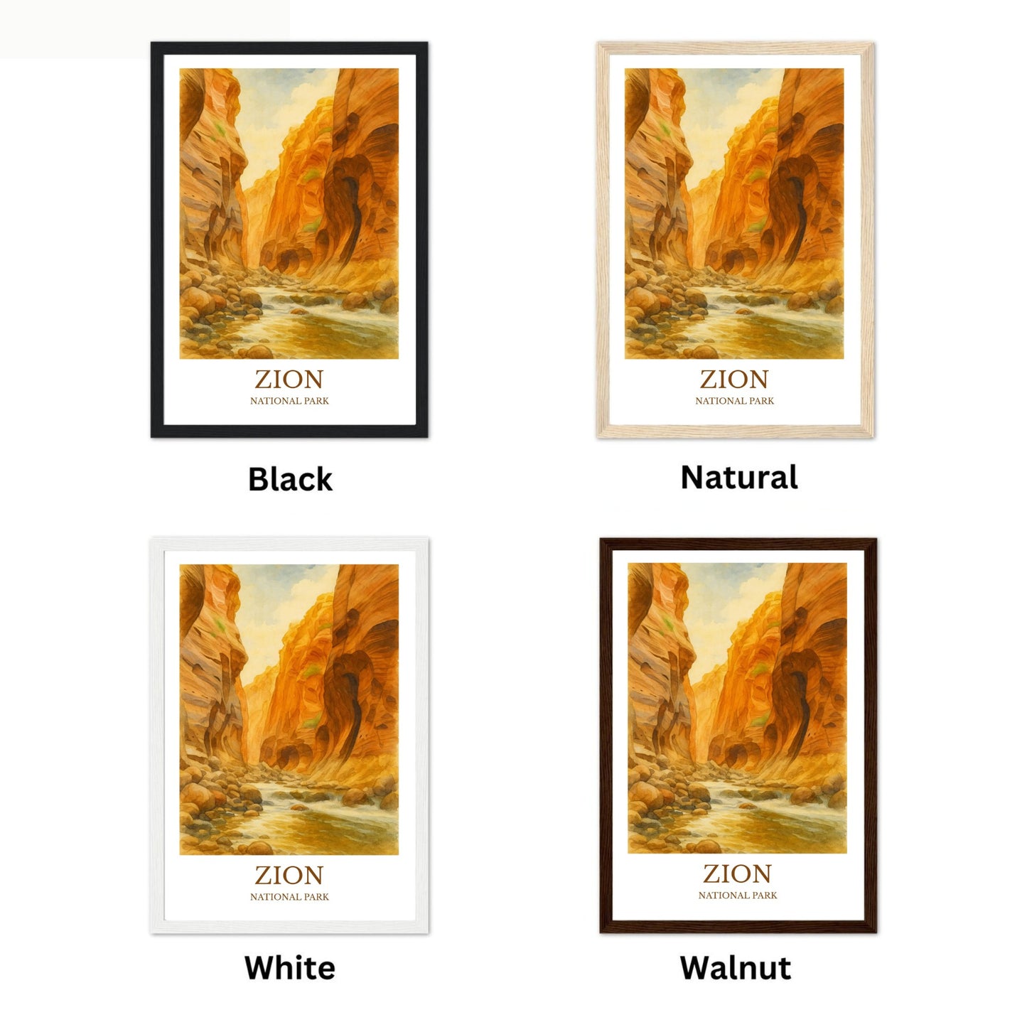 Zion, Watercolor design poster, National Park Print, Zion Wall Art