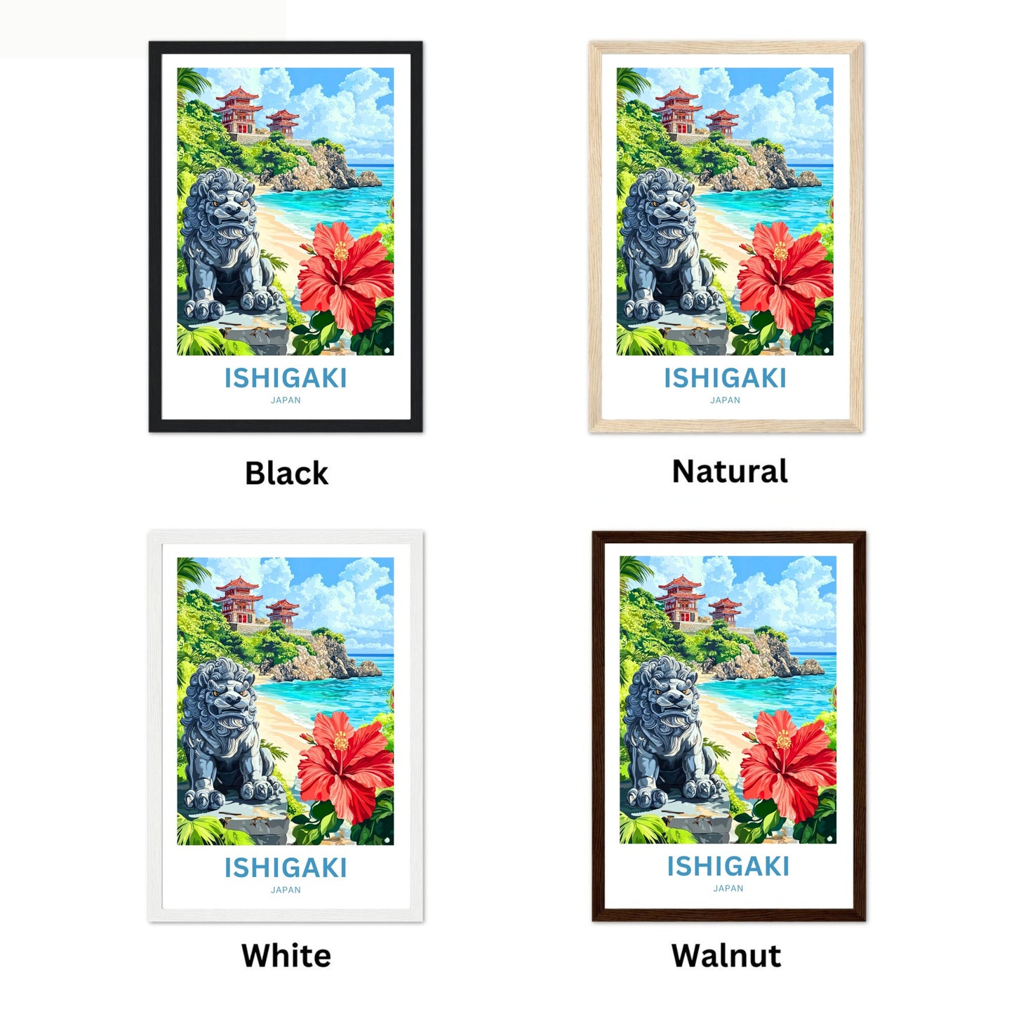 Ishigaki Travel Poster - Shisa Island Guardians