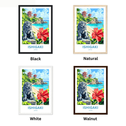 Ishigaki Travel Poster - Shisa Island Guardians