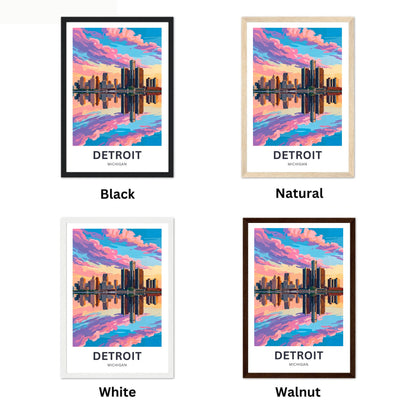 Detroit Travel Poster - Skyline