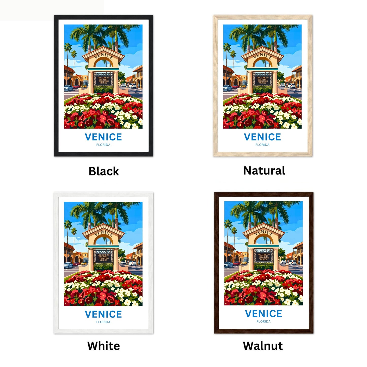 Venice, Florida Travel Poster - Street