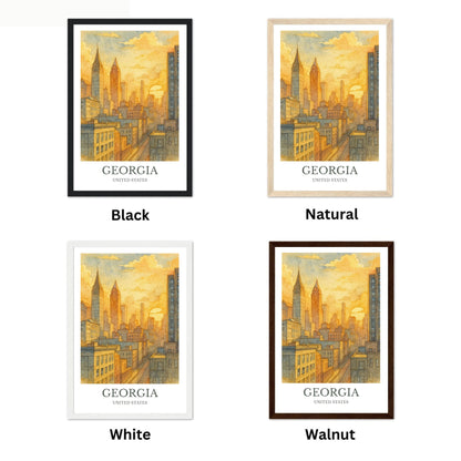 Georgia, Watercolor design poster, United States Print, Georgia Wall Art