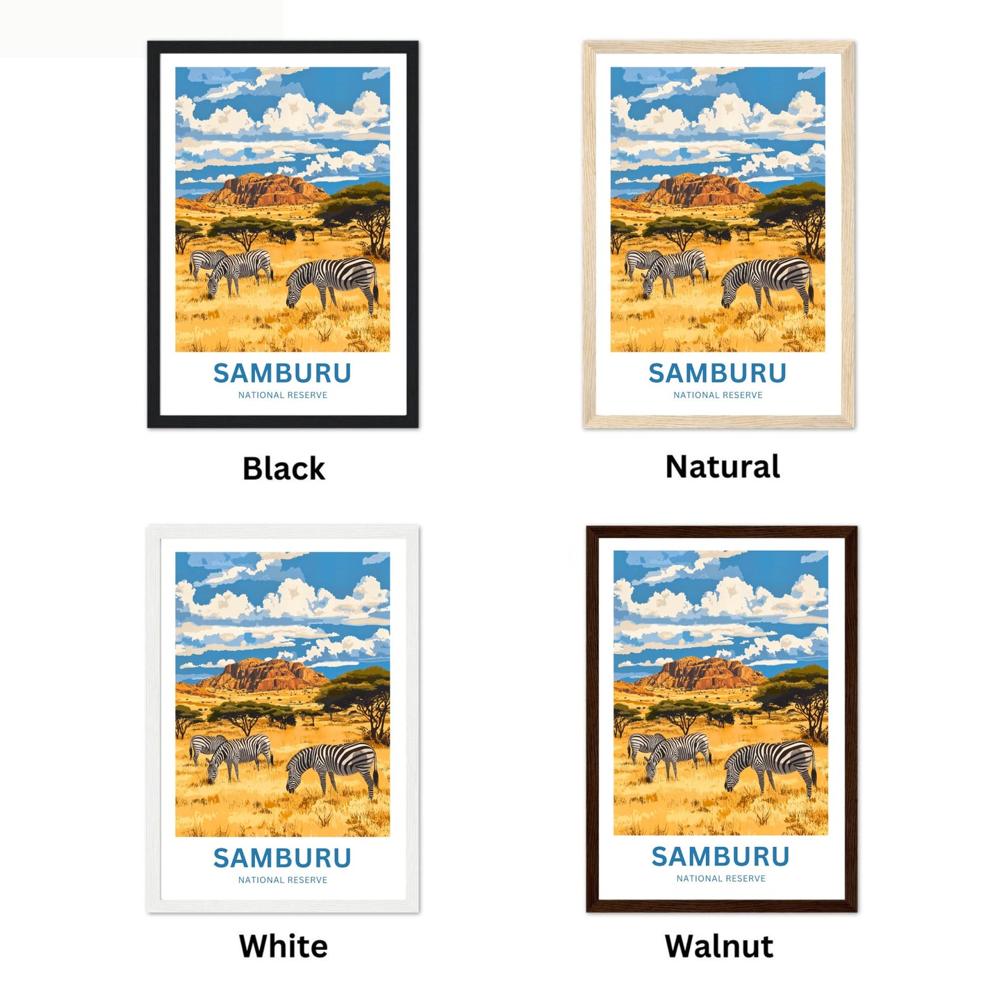 Samburu National Reserve Travel Poster - Grevy's Zebra