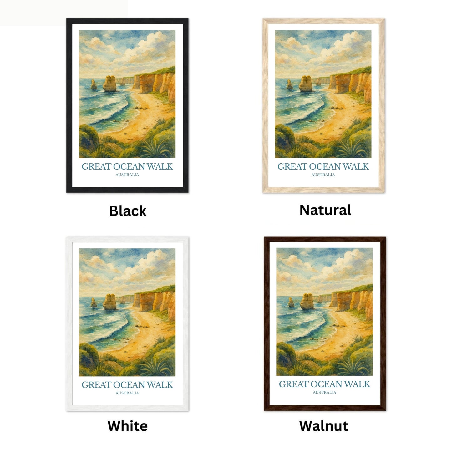 Great Ocean Walk, Watercolor design poster, Australia Print, Great Ocean Walk Wall Art