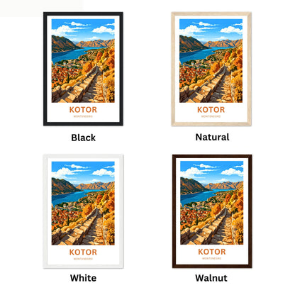 Kotor Travel Poster -   Montenegro Iconic Walkway