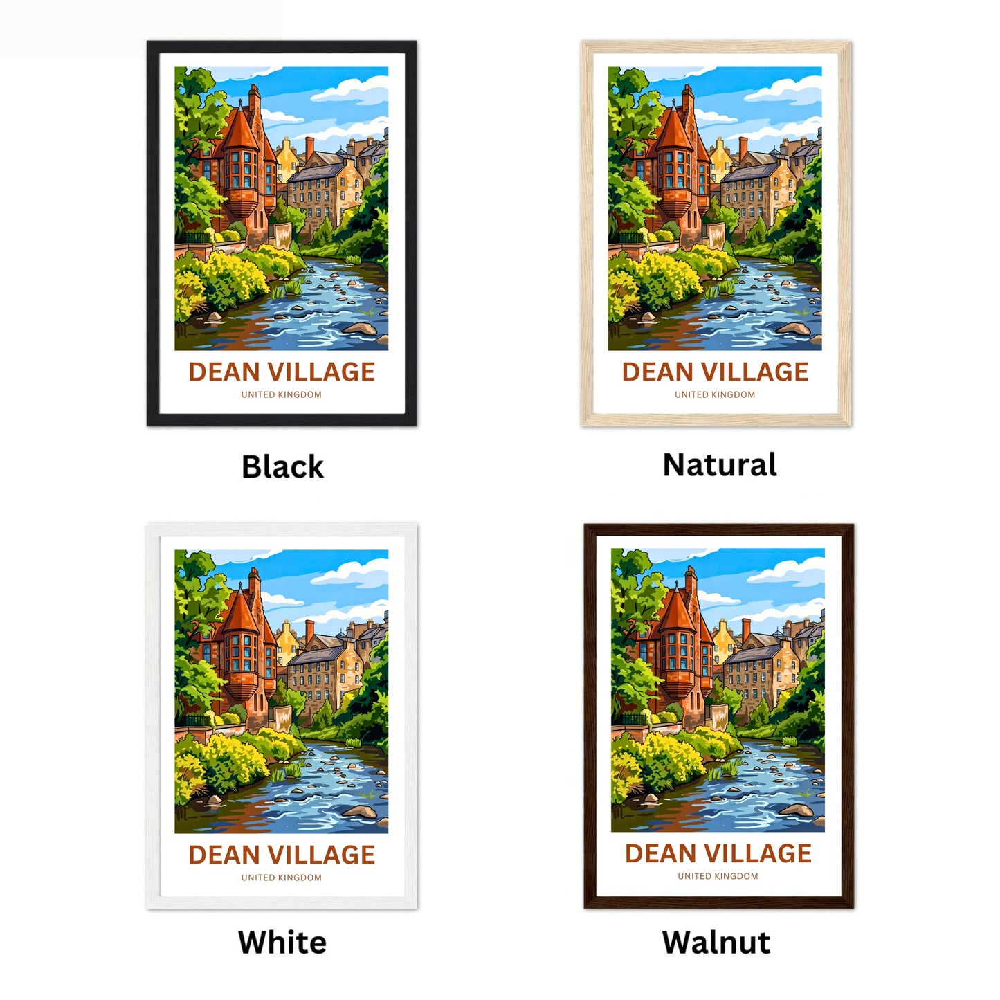 Dean Village Travel Poster