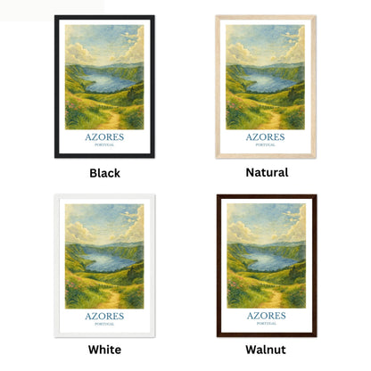 Azores, Watercolor design poster, Portugal Print, Azores Wall Art