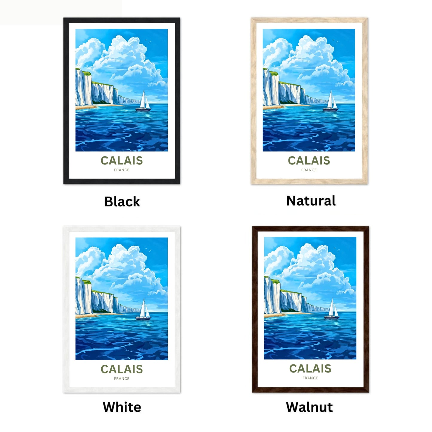 Calais Travel Poster - Clifftop Serenity