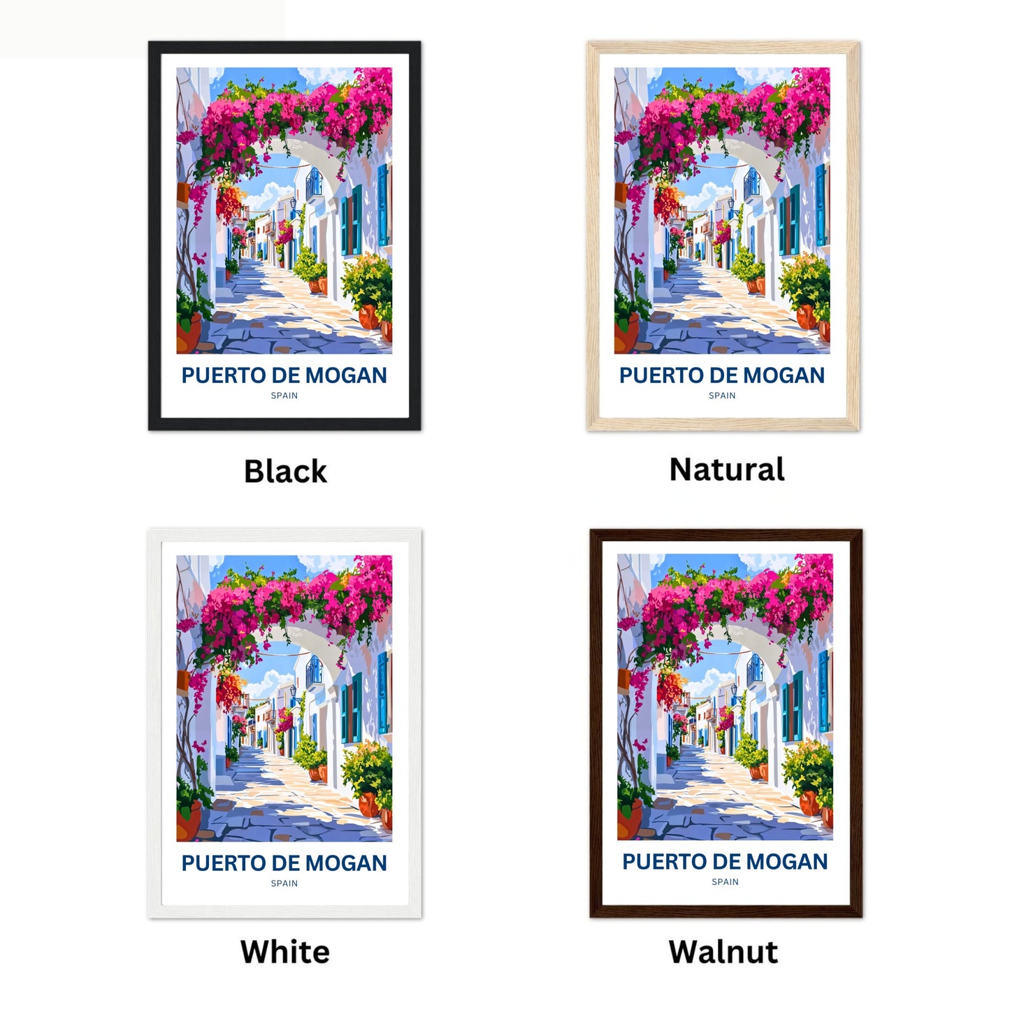 Puerto de Mogán Travel Poster - Captivating Bougainvillea Ally Street