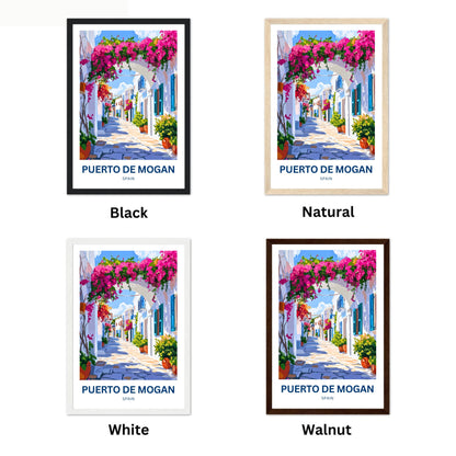 Puerto de Mogán Travel Poster - Captivating Bougainvillea Ally Street