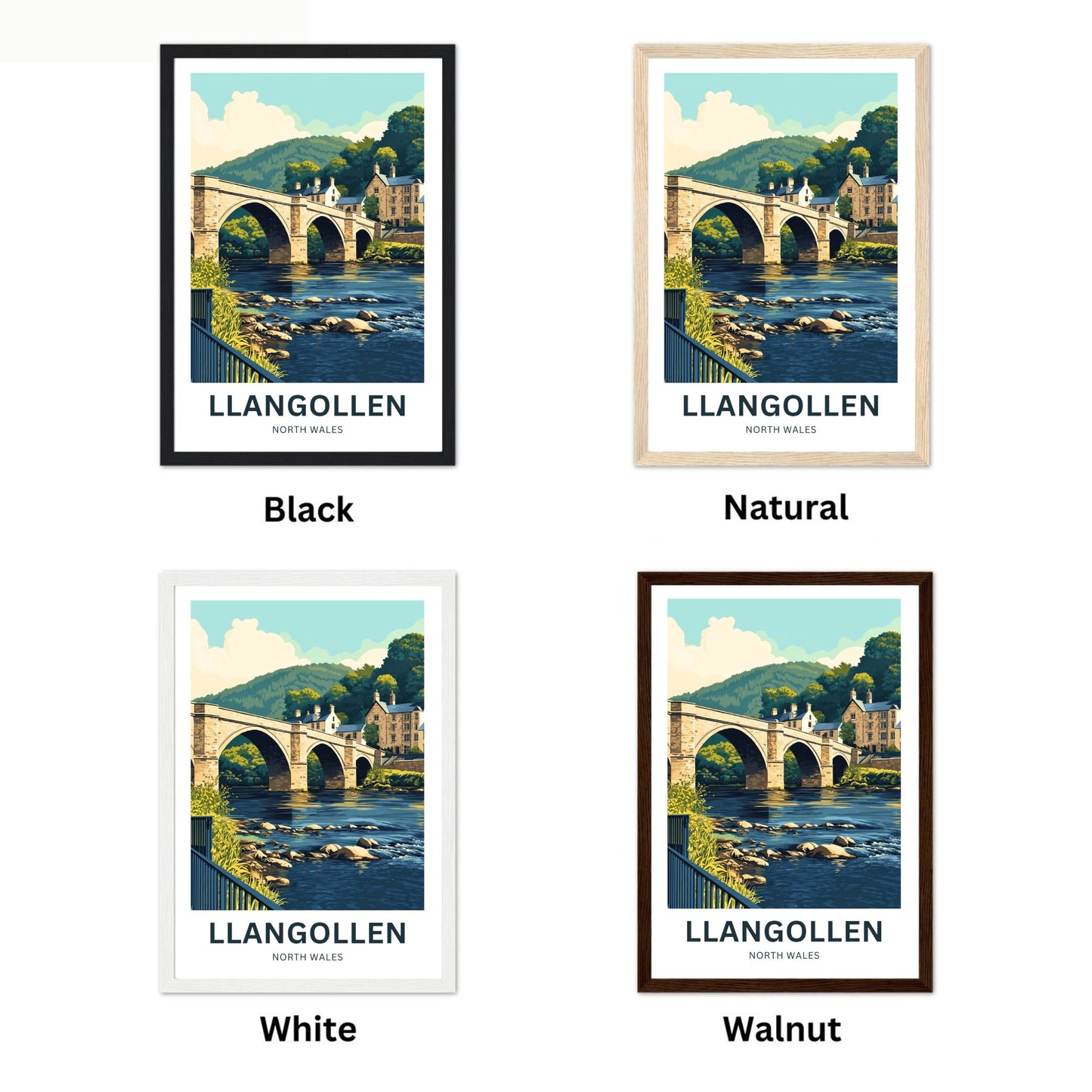 Llangollen Travel Poster - Welsh Waters, Welsh Wonders