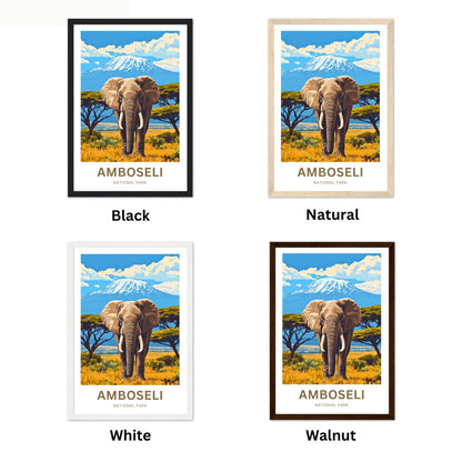 Amboseli National Park Travel Poster  - Kenya