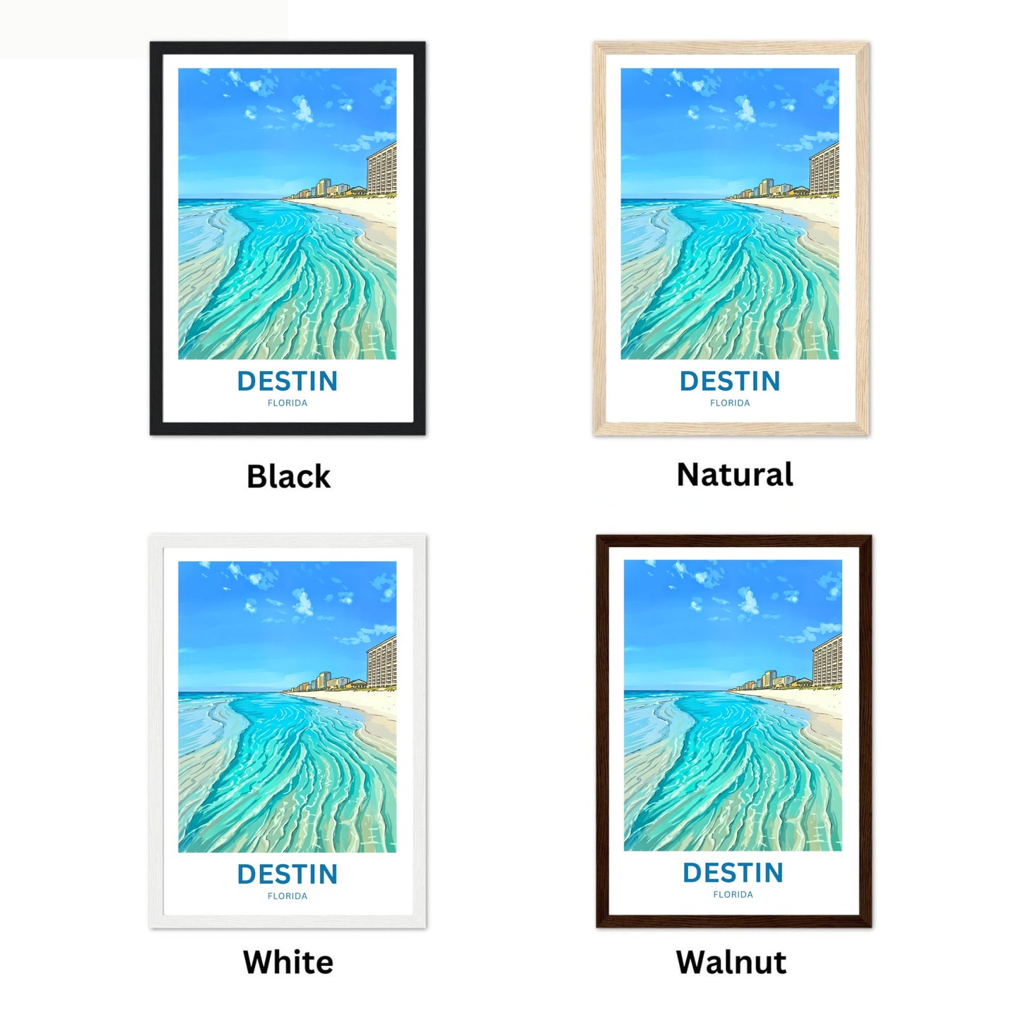Destin, Florida Travel Poster - Emerald Waters