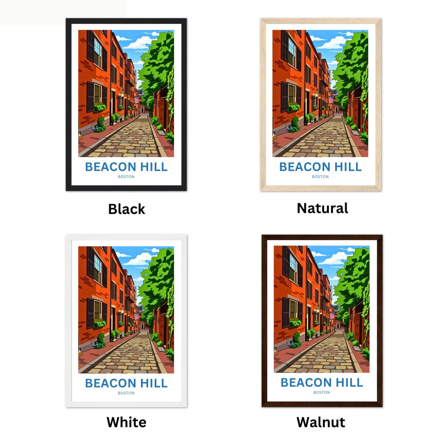 Beacon Hill Travel Poster -  Charming Street