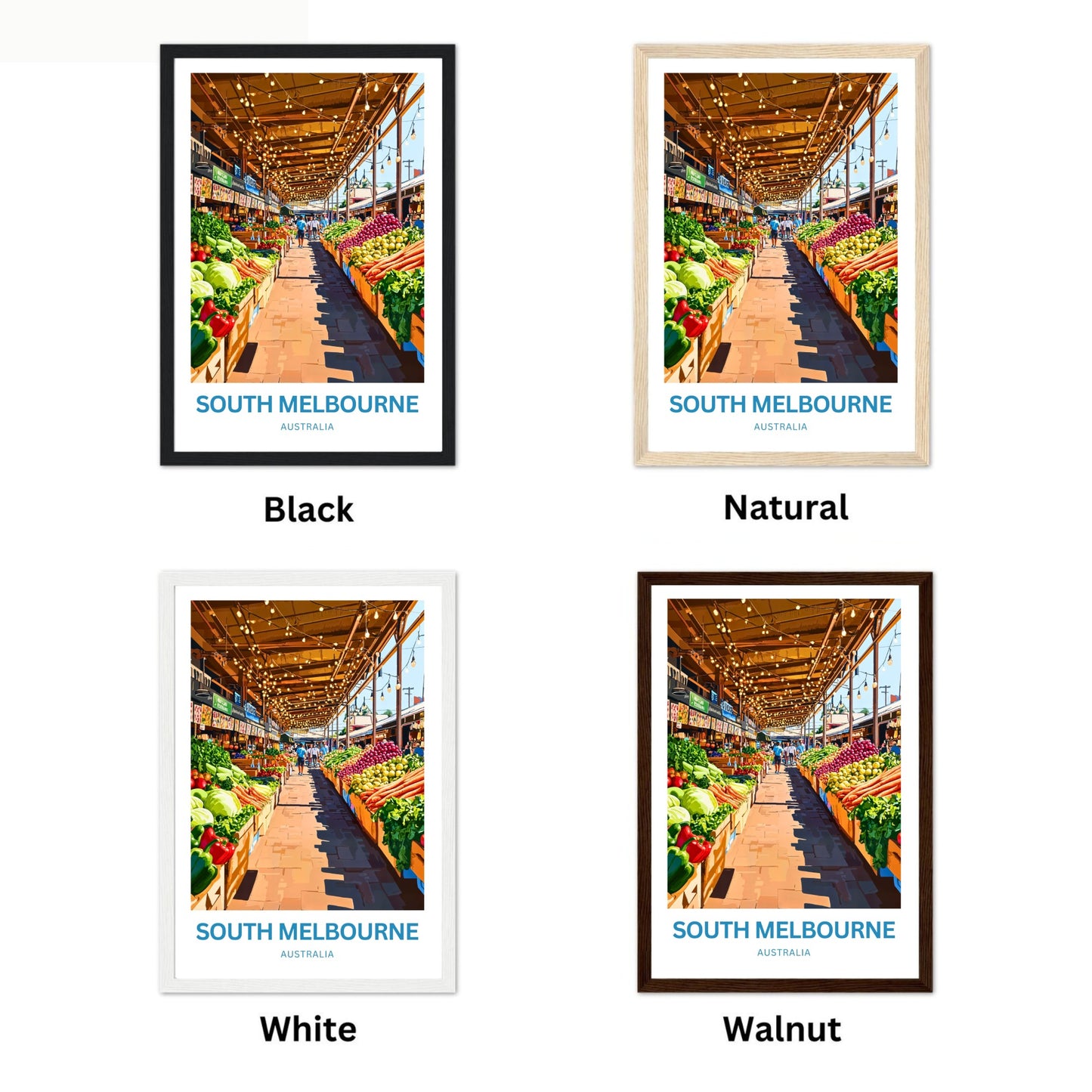 South Melbourne Market Travel Poster  - Fresh Finds Await