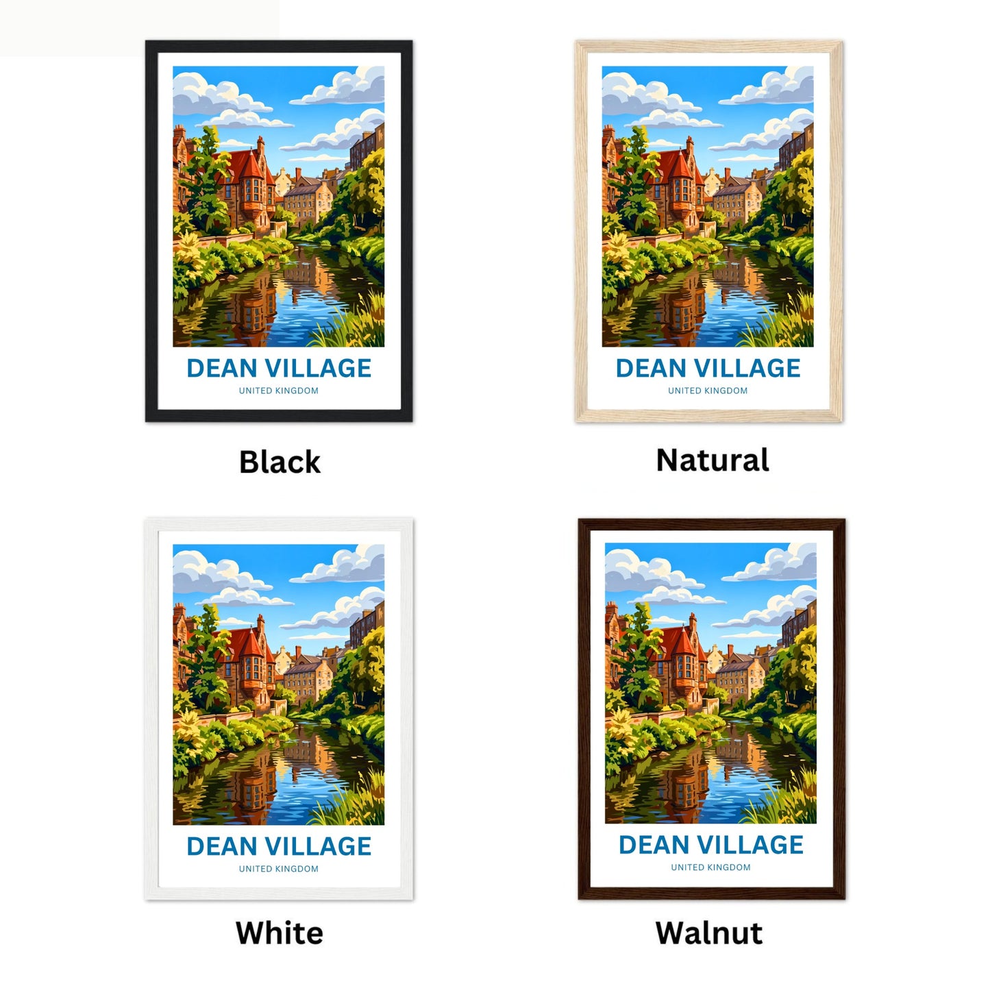 Dean Village Travel Poster - Charming Village