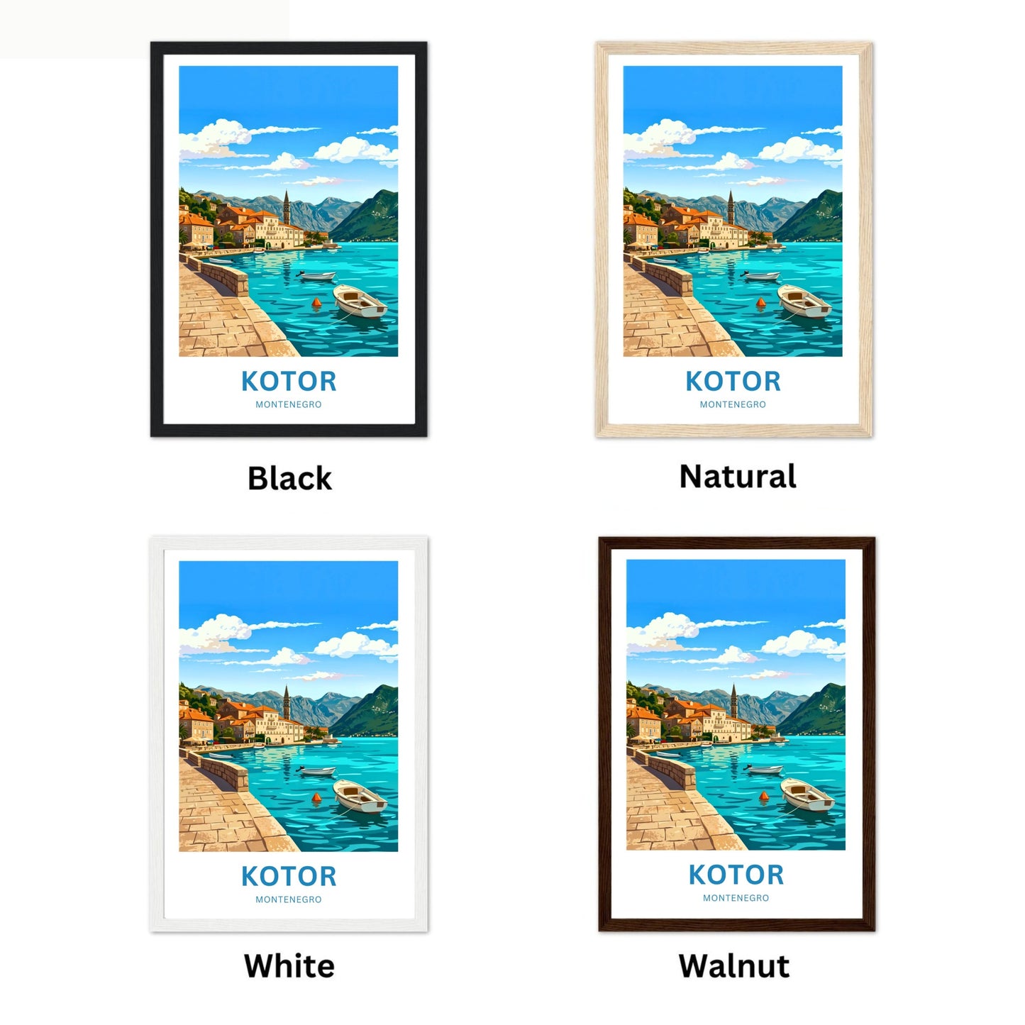 Kotor Travel Poster -   Pearl of Montenegro