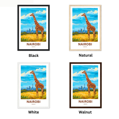 Nairobi Travel Poster - Skyline and Safari