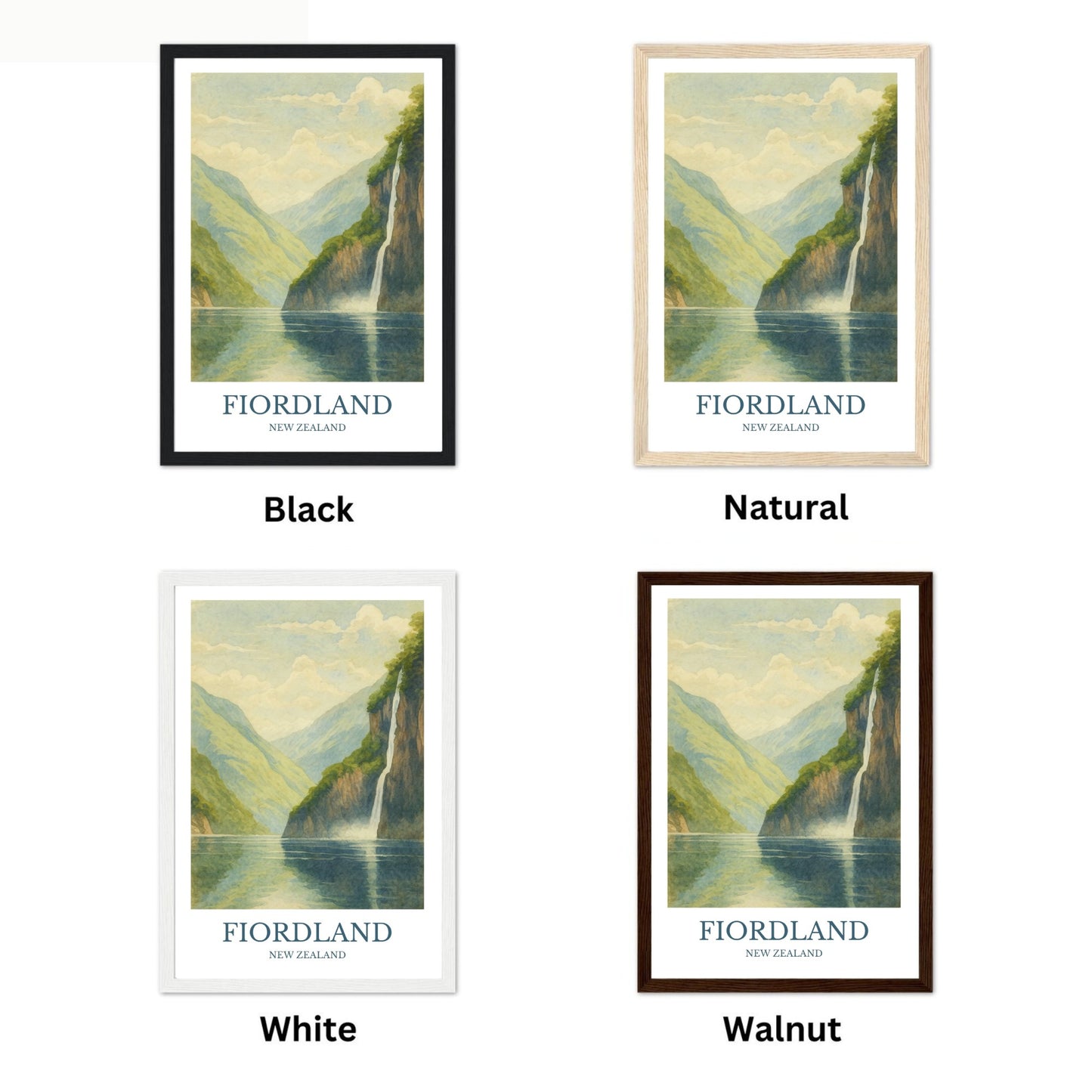 Fiordland, Watercolor design poster, New Zealand Print, Fiordland Wall Art