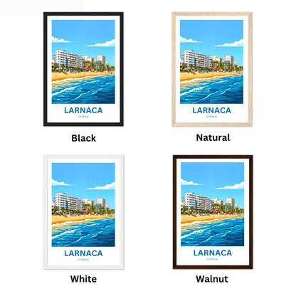 Larnaca Travel Poster - Cyprus Seaside