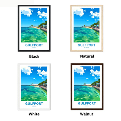 Gulfport, Florida Travel Poster - Waterfront