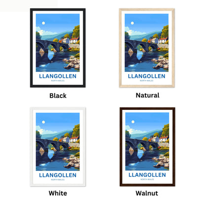 Llangollen Travel Poster - River & Bridgescape